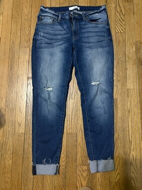 KanCan Medium Blue Distressed Boyfriend Jeans